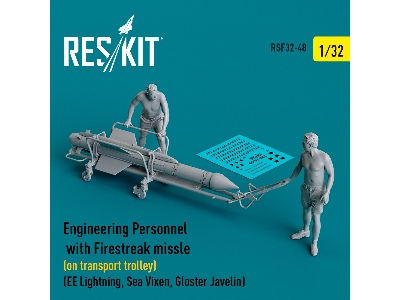 Engineering Personnel With Firestreak Missile (On Transport Trolley) (Ee Lightning, Sea Vixen, Gloster Javelin) (3d Printed) - z