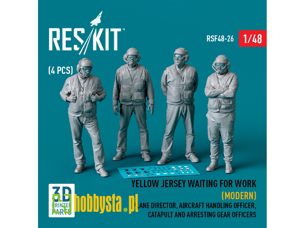 Yellow Jersey Waiting For Work (Modern) Plane Director, Aircraft Handling Officer, Catapult And Arresting Gear Officers (4pcs) ( Yellow Jersey Waiting For Work (Modern) Plane Director, Aircraft Handling Officer, Catapult And Arresting Gear Officers (4pcs) (