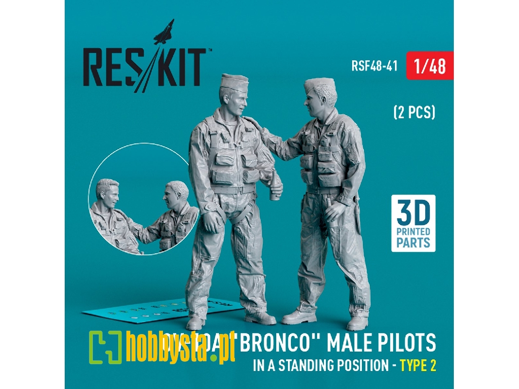 Ov-10a 'bronco' Male Pilots (In A Standing Position - Type 2) (2pcs) (3d Printed) - zdjęcie 1 Ov-10a 'bronco' Male Pilots (In A Standing Position - Type 2) (2pcs) (3d Printed) - zdjęcie 1