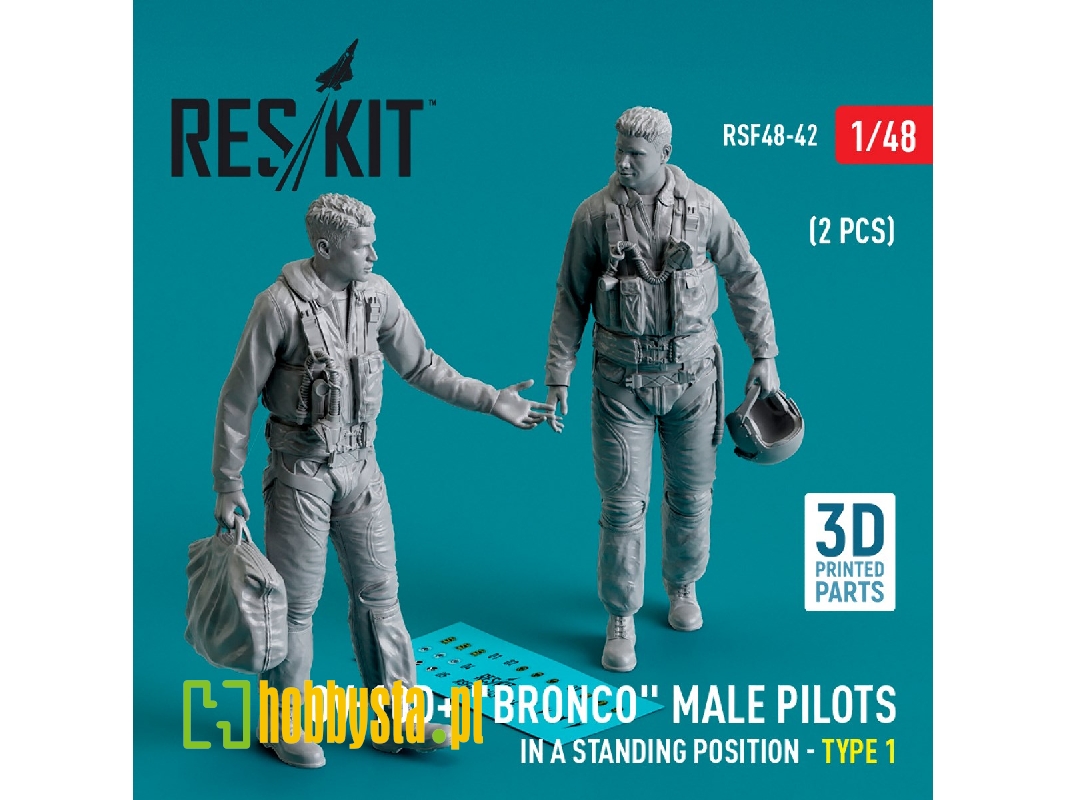 Ov-10d+ 'bronco' Male Pilots (In A Standing Position - Type 1) (2pcs) (3d Printed) - zdjęcie 1 Ov-10d+ 'bronco' Male Pilots (In A Standing Position - Type 1) (2pcs) (3d Printed) - zdjęcie 1