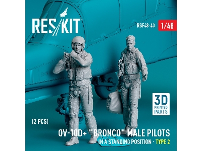 Ov-10d+ 'bronco' Male Pilots (In A Standing Position - Type 2) (2pcs) (3d Printed) - zdjęcie 1