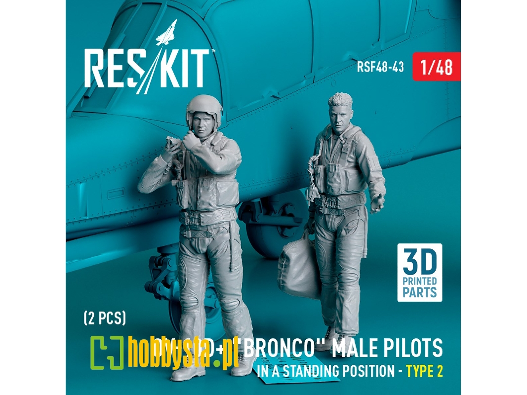Ov-10d+ 'bronco' Male Pilots (In A Standing Position - Type 2) (2pcs) (3d Printed) - zdjęcie 1 Ov-10d+ 'bronco' Male Pilots (In A Standing Position - Type 2) (2pcs) (3d Printed) - zdjęcie 1