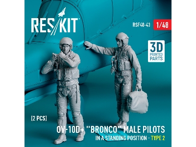 Ov-10d+ 'bronco' Male Pilots (In A Standing Position - Type 2) (2pcs) (3d Printed) - zdjęcie 2