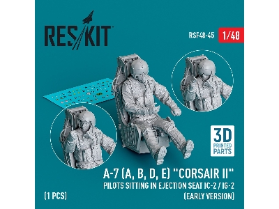 A-7 (A, B, D, E) 'corsair Ii' Pilots Sitting In Ejection Seat Ic-2 / Ig-2 (Early Version) (3d Printed) (1pc) - zdjęcie 1