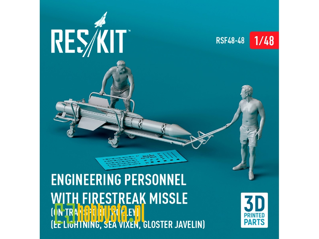 Engineering Personnel With Firestreak Missile (On Transport Trolley) (Ee Lightning, Sea Vixen, Gloster Javelin) (1pc) (3d Printe Engineering Personnel With Firestreak Missile (On Transport Trolley) (Ee Lightning, Sea Vixen, Gloster Javelin) (1pc) (3d Printe