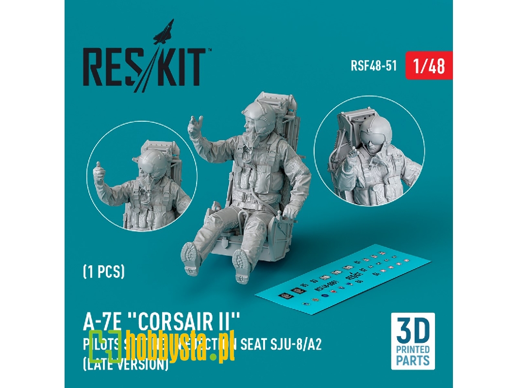 A-7e 'corsair Ii' Pilot Sitting In Ejection Seat Sju-8/A2 (Late Version) (3d Printed) (1pc) - zdjęcie 1 A-7e 'corsair Ii' Pilot Sitting In Ejection Seat Sju-8/A2 (Late Version) (3d Printed) (1pc) - zdjęcie 1
