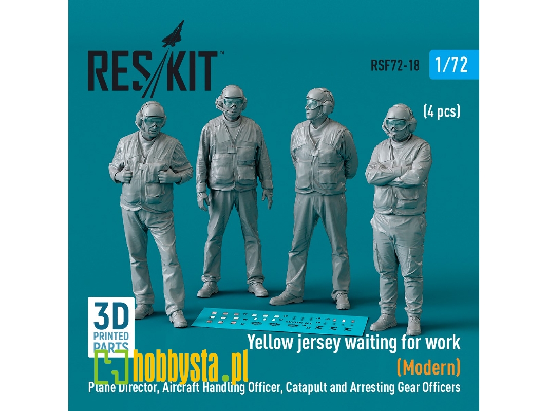 Yellow Jersey Waiting For Work (Modern) Plane Director, Aircraft Handling Officer, Catapult And Arresting Gear Officers (4pcs) ( Yellow Jersey Waiting For Work (Modern) Plane Director, Aircraft Handling Officer, Catapult And Arresting Gear Officers (4pcs) (