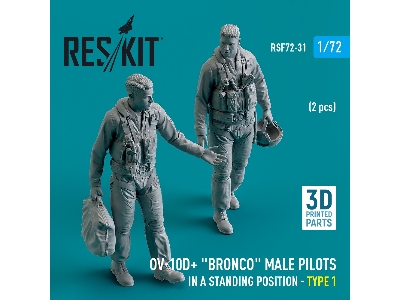 Ov-10d+ 'bronco' Male Pilots (In A Standing Position - Type 1) (2pcs) (3d Printed) - zdjęcie 1