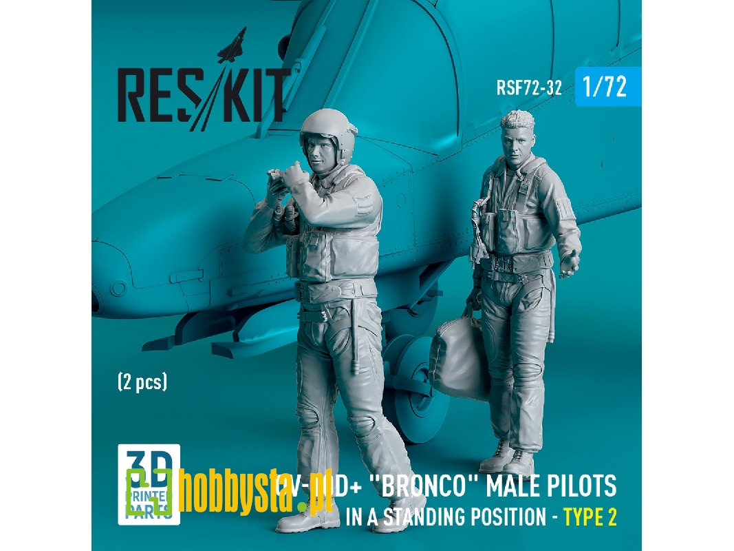 Ov-10d+ 'bronco' Male Pilots (In A Standing Position - Type 2) (2pcs) (3d Printed) - zdjęcie 1