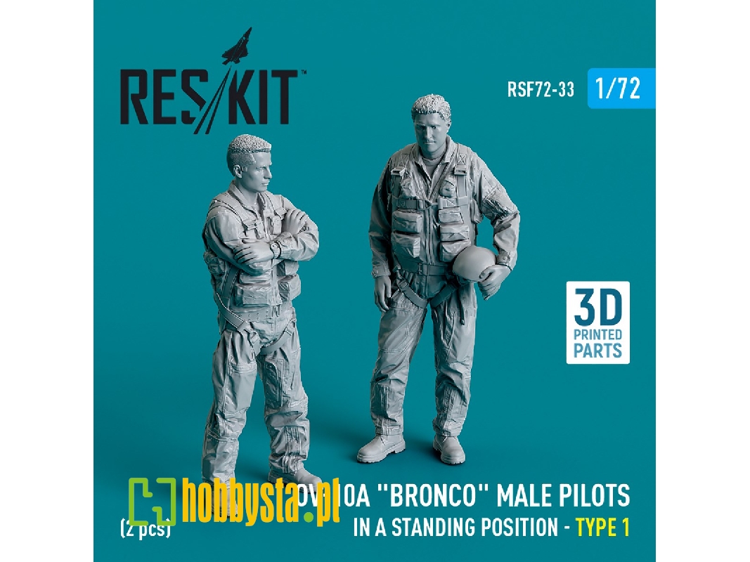 Ov-10a 'bronco' Male Pilots (In A Standing Position - Type 1) (2pcs) (3d Printed) - zdjęcie 1