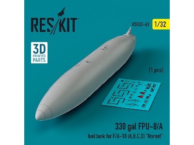 330 Gallon Fpu-8/A Fuel Tank For F/A-18 (A, B, C, D) 'hornet' (1pc) (3d Printed) - zdjęcie 1