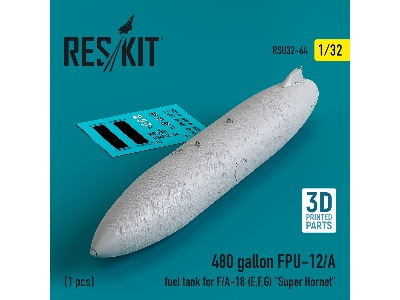 480 Gallon Fpu-12/A Fuel Tank For F/A-18 (E, F, G) 'super Hornet' (1pc) (3d Printed) - zdjęcie 1