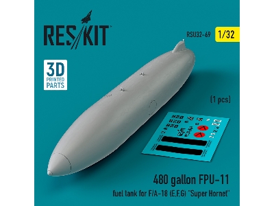 480 Gallon Fpu-11 Fuel Tank For F/A-18 (E, F, G) 'super Hornet' (1pc) (3d Printed) - zdjęcie 1