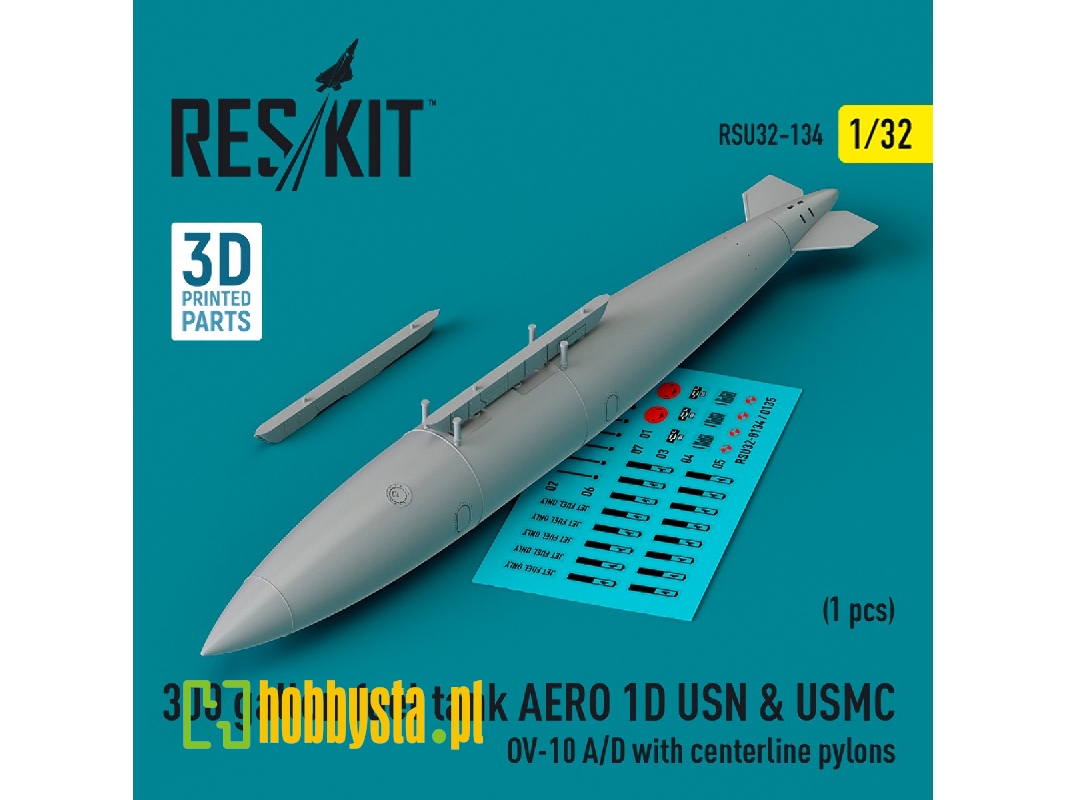 300 Gallon Fuel Tank Aero 1d Usn And Usmc (1pc) (Ov-10 A/D With Centerline Pylons) (3d Printed) - zdjęcie 1