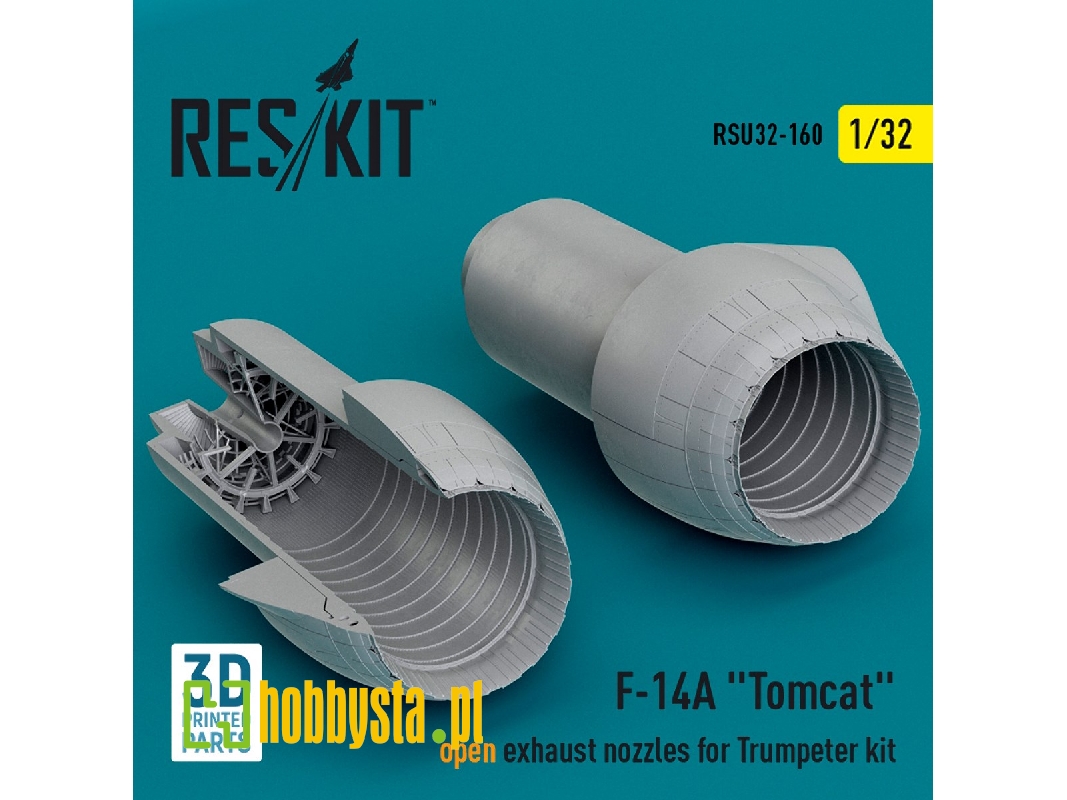 F-14a 'tomcat' Open Exhaust Nozzles For Trumpeter Kit (3d Printed) - zdjęcie 1 F-14a 'tomcat' Open Exhaust Nozzles For Trumpeter Kit (3d Printed) - zdjęcie 1