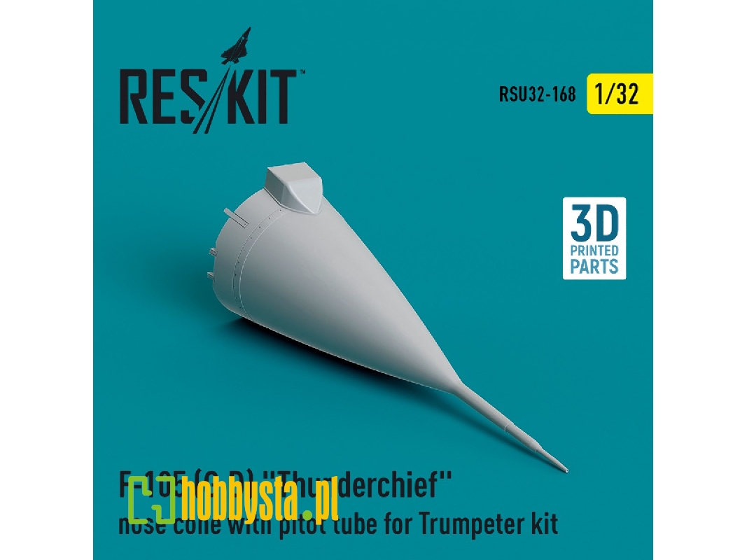 F-105 (G, D) 'thunderchief' Nose Cone With Pitot Tube For Trumpeter Kit (3d Printed) - zdjęcie 1 F-105 (G, D) 'thunderchief' Nose Cone With Pitot Tube For Trumpeter Kit (3d Printed) - zdjęcie 1