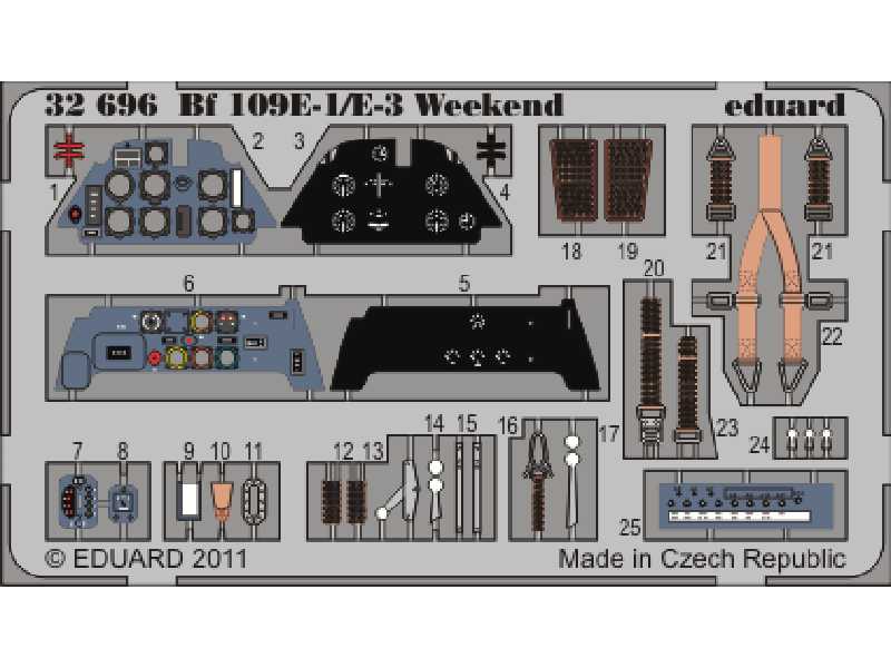  Bf 109E-1/ E-3 Weekend 1/32 - Eduard - blaszki - zdjęcie 1