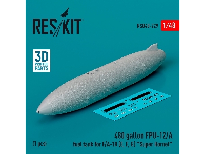 480 Gallon Fpu-12/A Fuel Tank For F/A-18 (E, F, G) 'super Hornet' (1pc) (3d Printed) - zdjęcie 1