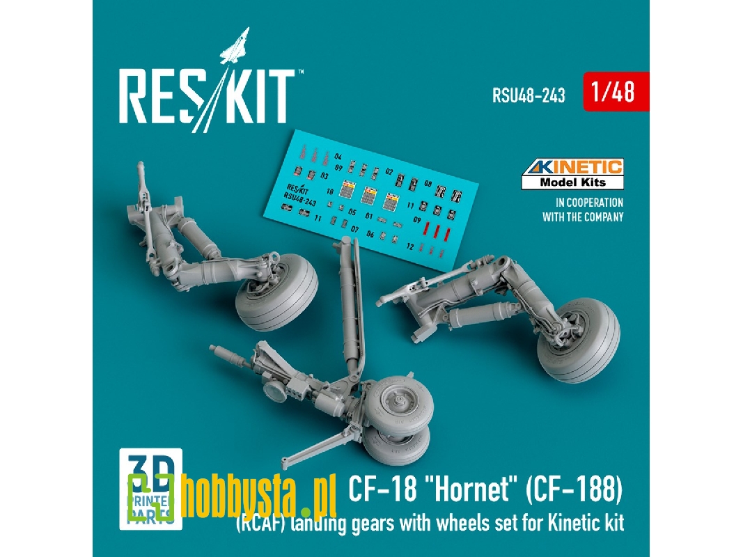 Cf-18 'hornet' (Cf-188) (Rcaf) Landing Gears With Wheels Set For Kinetic Kit (3d Printed) - zdjęcie 1 Cf-18 'hornet' (Cf-188) (Rcaf) Landing Gears With Wheels Set For Kinetic Kit (3d Printed) - zdjęcie 1