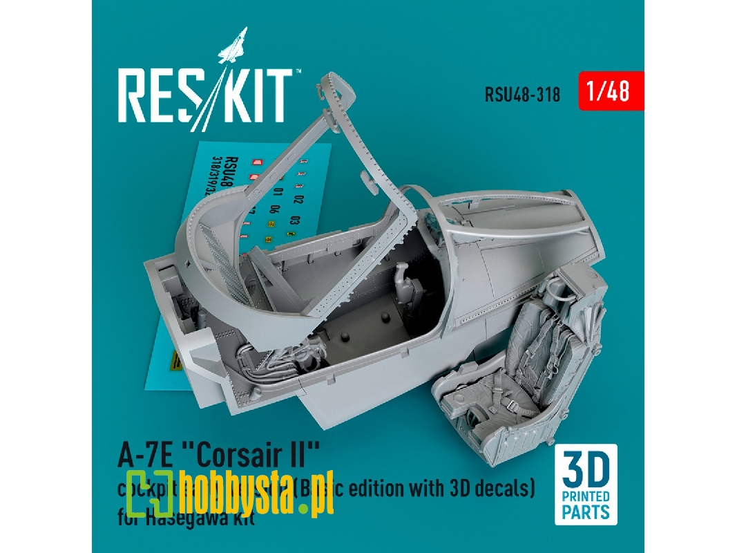 A-7e 'corsair Ii' Cockpit Early Version (Basic Edition With 3d Decals) For Hasegawa Kit (3d Printed) - zdjęcie 1 A-7e 'corsair Ii' Cockpit Early Version (Basic Edition With 3d Decals) For Hasegawa Kit (3d Printed) - zdjęcie 1