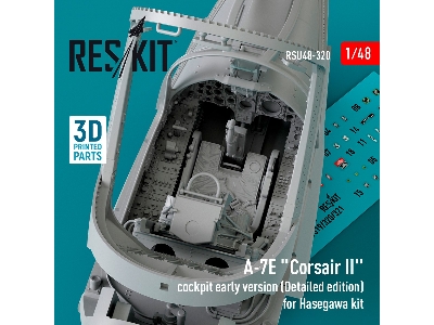 A-7e 'corsair Ii' Cockpit Early Version (Detailed Edition) For Hasegawa Kit (3d Printed) - zdjęcie 1