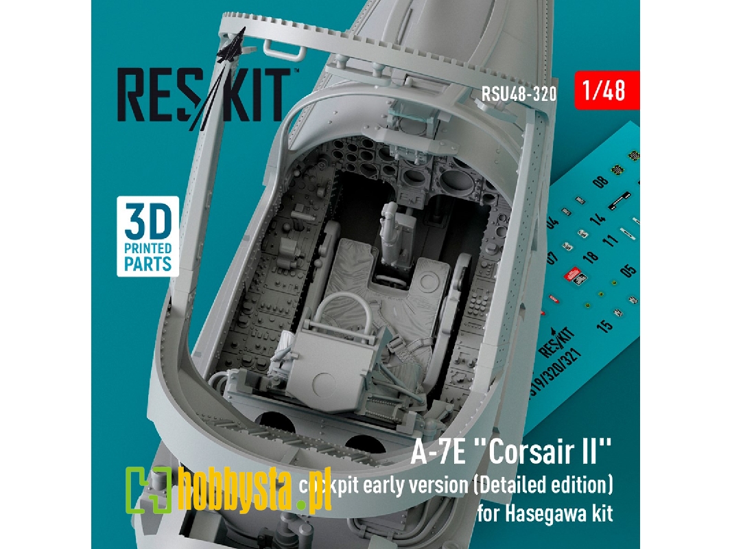 A-7e 'corsair Ii' Cockpit Early Version (Detailed Edition) For Hasegawa Kit (3d Printed) - zdjęcie 1 A-7e 'corsair Ii' Cockpit Early Version (Detailed Edition) For Hasegawa Kit (3d Printed) - zdjęcie 1