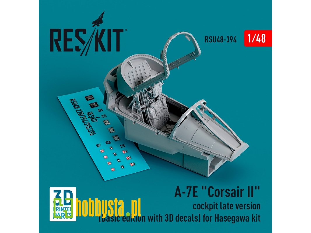 A-7e 'corsair Ii' Cockpit Late Version (Basic Edition With 3d Decals) For Hasegawa Kit (3d Printed) - zdjęcie 1 A-7e 'corsair Ii' Cockpit Late Version (Basic Edition With 3d Decals) For Hasegawa Kit (3d Printed) - zdjęcie 1