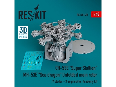 Ch-53e 'super Stallion', Mh-53e 'sea Dragon' Unfolded Main Rotor (7 Blades - 3 Engines) For Academy Kit (3d Printed) - zdjęcie 
