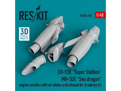 Ch-53e 'super Stallion', Mh-53e 'sea Dragon' Engine Nacelles With Air Intake And Exhaust For Academy Kit (3d Printed) - zdjęcie
