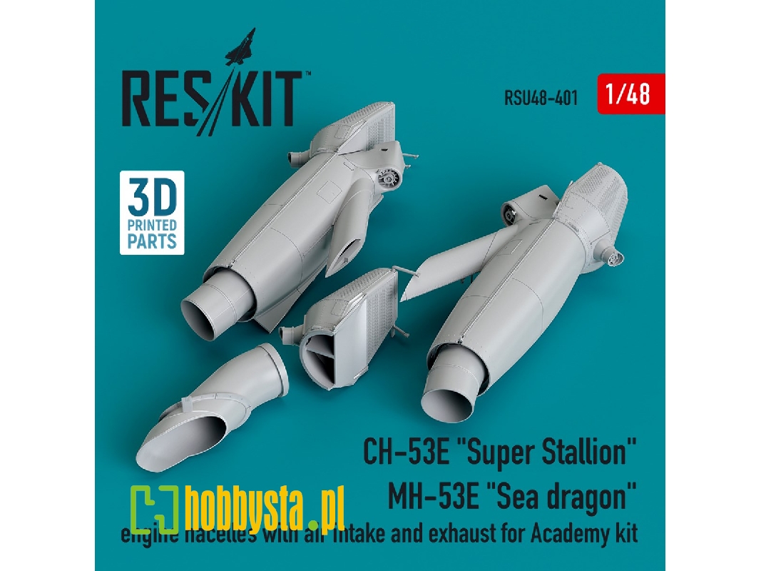 Ch-53e 'super Stallion', Mh-53e 'sea Dragon' Engine Nacelles With Air Intake And Exhaust For Academy Kit (3d Printed) - zdjęcie Ch-53e 'super Stallion', Mh-53e 'sea Dragon' Engine Nacelles With Air Intake And Exhaust For Academy Kit (3d Printed) - zdjęcie