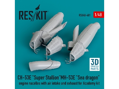 Ch-53e 'super Stallion', Mh-53e 'sea Dragon' Engine Nacelles With Air Intake And Exhaust For Academy Kit (3d Printed) - zdjęcie