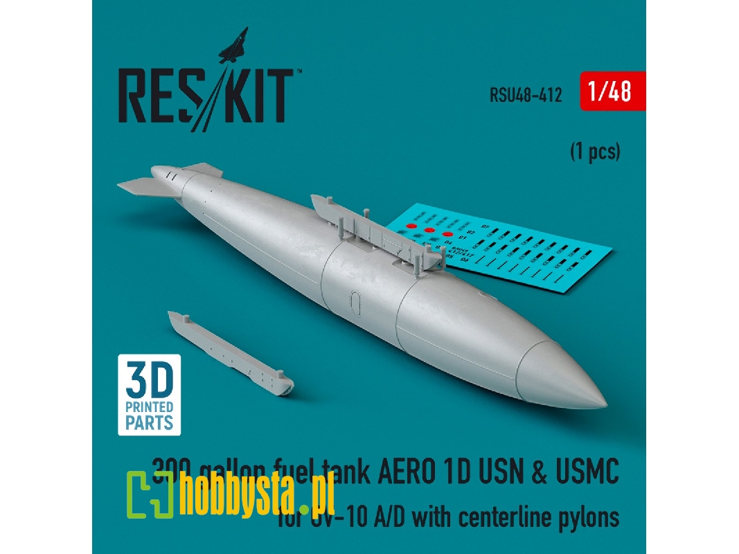 300 Gallon Fuel Tank Aero 1d Usn And Usmc For Ov-10 A/D With Centerline Pylons (1pc) (3d Printed) - zdjęcie 1 300 Gallon Fuel Tank Aero 1d Usn And Usmc For Ov-10 A/D With Centerline Pylons (1pc) (3d Printed) - zdjęcie 1