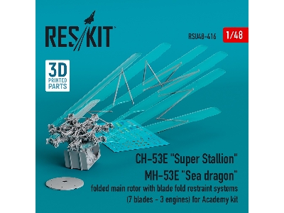 Ch-53e 'super Stallion', Mh-53e 'sea Dragon' Folded Main Rotor With Blade Fold Restraint Systems (7 Blades - 3 Engines) For Acad