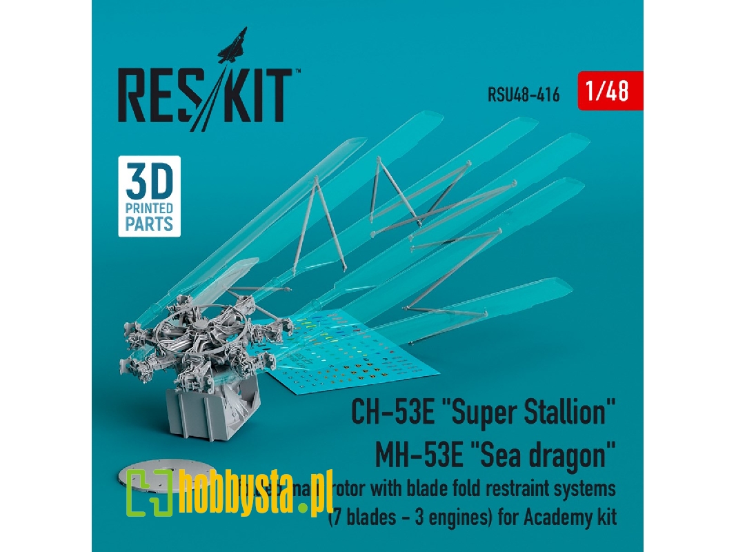 Ch-53e 'super Stallion', Mh-53e 'sea Dragon' Folded Main Rotor With Blade Fold Restraint Systems (7 Blades - 3 Engines) For Acad