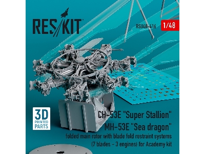 Ch-53e 'super Stallion', Mh-53e 'sea Dragon' Folded Main Rotor With Blade Fold Restraint Systems (7 Blades - 3 Engines) For Acad