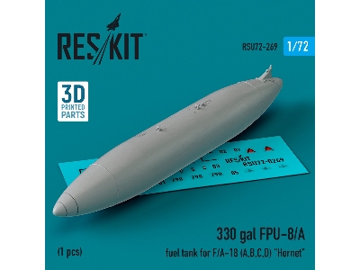 330 Gal Fpu-8/A Fuel Tank For F/A-18 (A, B, C, D) 'hornet' (1pc) (3d Printed) - zdjęcie 1