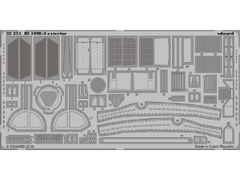  Bf 109E-3 exterior 1/32 - Trumpeter - blaszki - zdjęcie 1