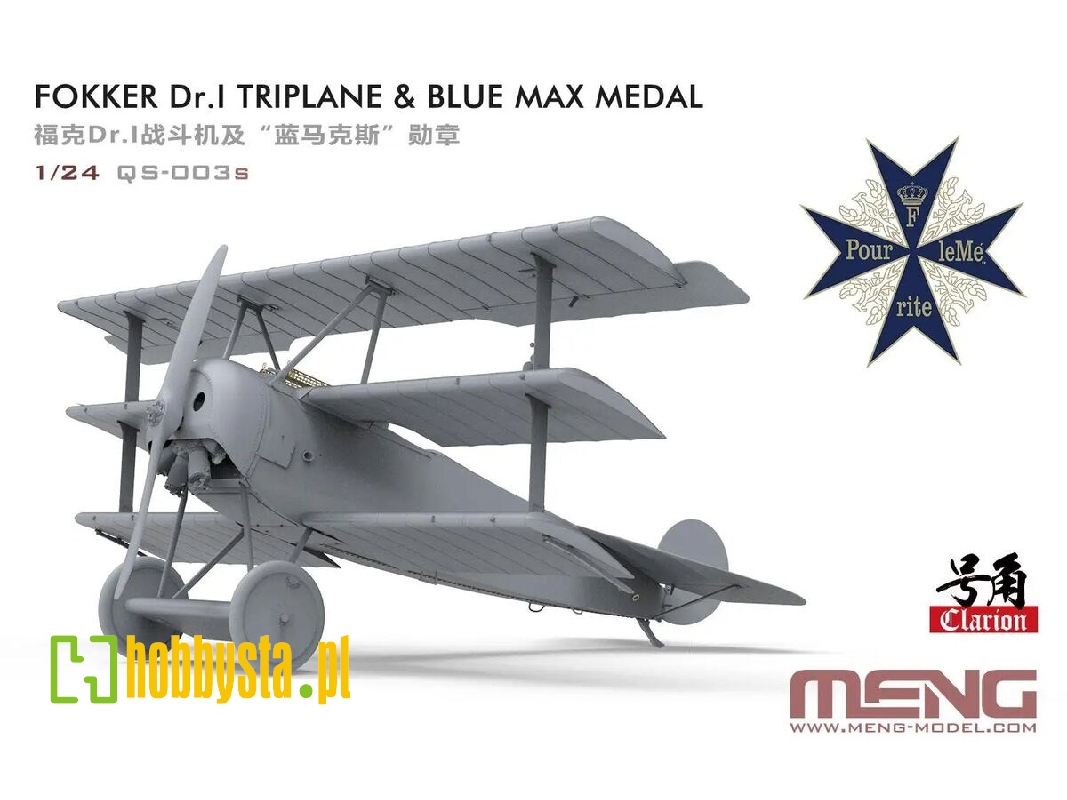 Fokker Dr.I Triplane & Blue Max Medal Replica - zdjęcie 1 Fokker Dr.I Triplane & Blue Max Medal Replica - zdjęcie 1