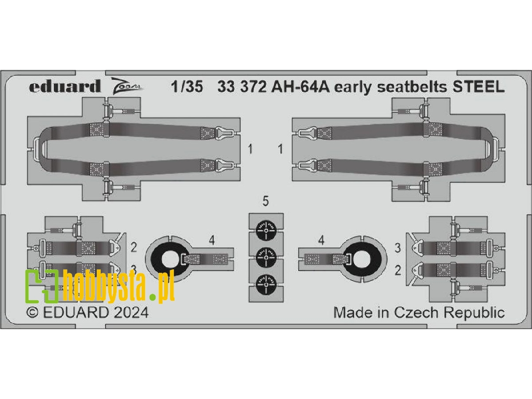 AH-64A early seatbelts STEEL 1/35 - TRUMPETER - zdjęcie 1 AH-64A early seatbelts STEEL 1/35 - TRUMPETER - zdjęcie 1