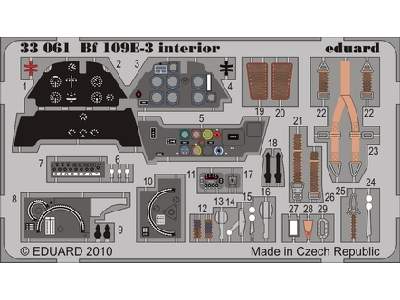  Bf 109E-3 interior S. A. 1/32 - Trumpeter - blaszki - zdjęcie 1