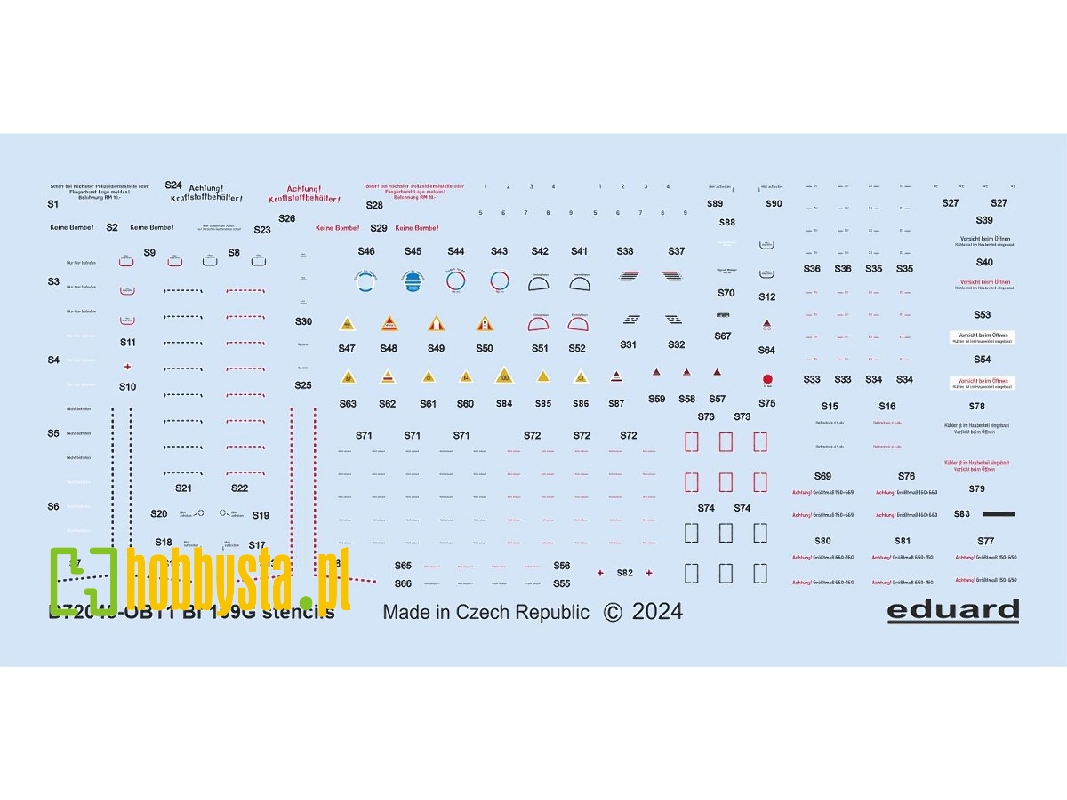 Bf 109G stencils 1/72 - EDUARD - zdjęcie 1 Bf 109G stencils 1/72 - EDUARD - zdjęcie 1