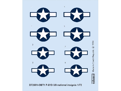 P-51D US national insignia 1/72 - EDUARD - zdjęcie 1