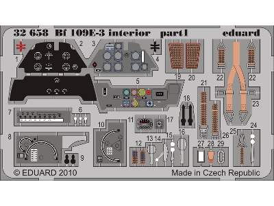  Bf 109E-3 interior S. A. 1/32 - Trumpeter - blaszki - zdjęcie 2