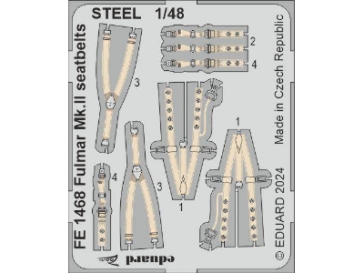 Fulmar Mk. II seatbelts STEEL 1/48 - TRUMPETER - zdjęcie 1