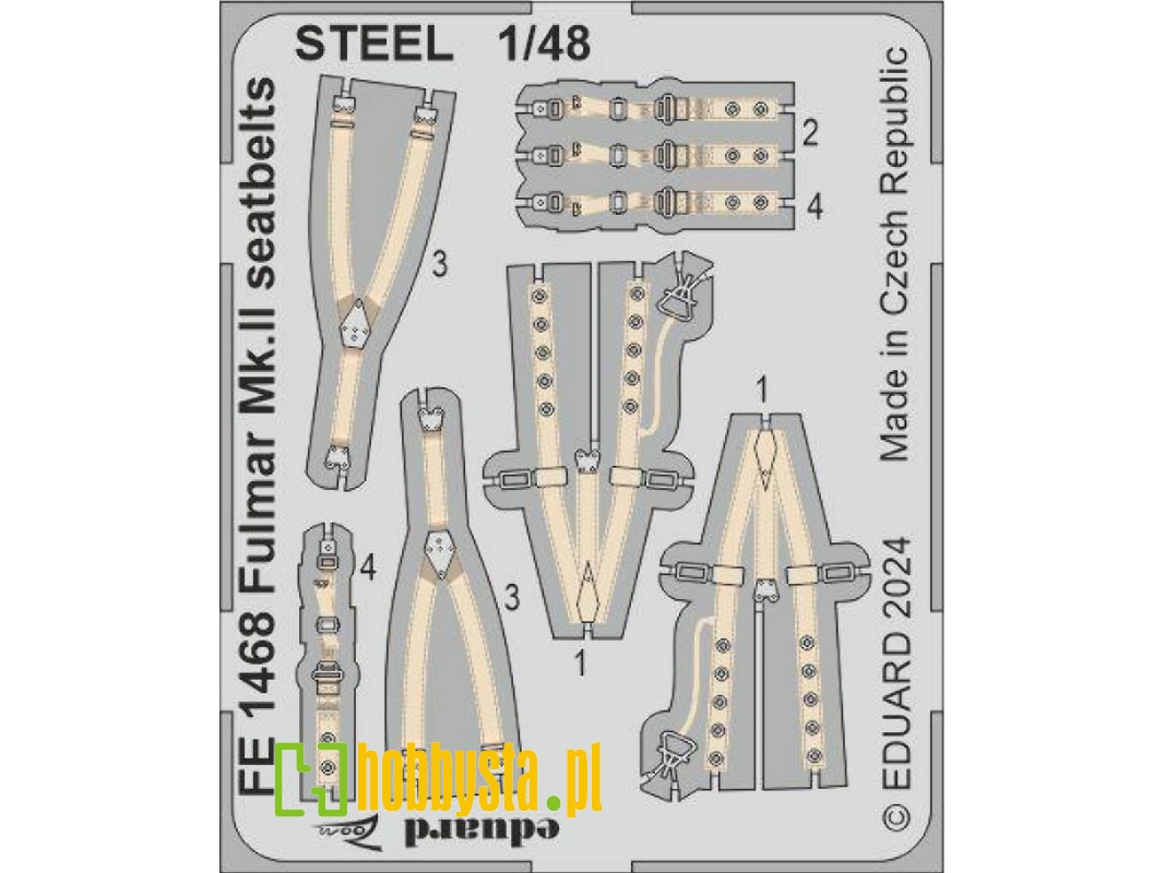 Fulmar Mk. II seatbelts STEEL 1/48 - TRUMPETER - zdjęcie 1 Fulmar Mk. II seatbelts STEEL 1/48 - TRUMPETER - zdjęcie 1
