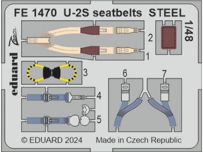 U-2S seatbelts STEEL 1/48 - HOBBY BOSS - zdjęcie 1
