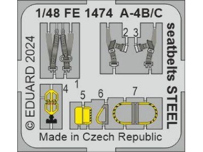 A-4B/ C seatbelts STEEL 1/48 - HOBBY 2000 - zdjęcie 1