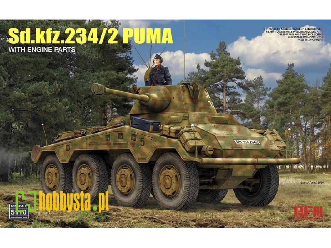 Sd.Kfz.234/2 Puma z elementami silnika - zdjęcie 1 Sd.Kfz.234/2 Puma z elementami silnika - zdjęcie 1