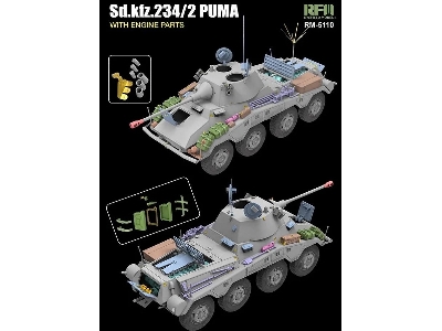 Sd.Kfz.234/2 Puma z elementami silnika - zdjęcie 3