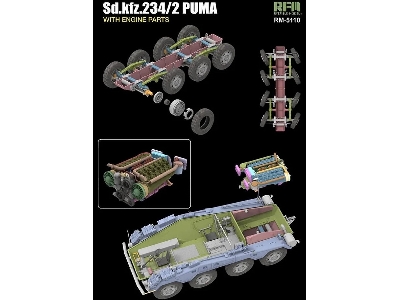 Sd.Kfz.234/2 Puma z elementami silnika - zdjęcie 4